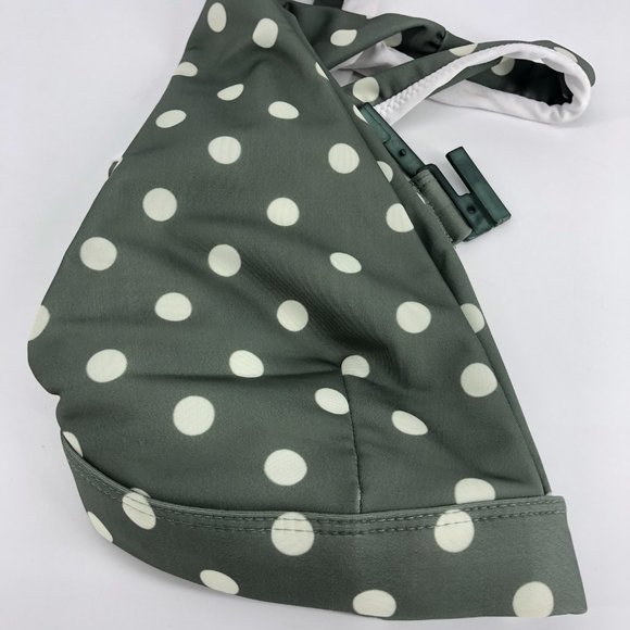 ASOS forest green polka dot bikini top NWOT *flawed* Size 6 - Picture 2 of 5